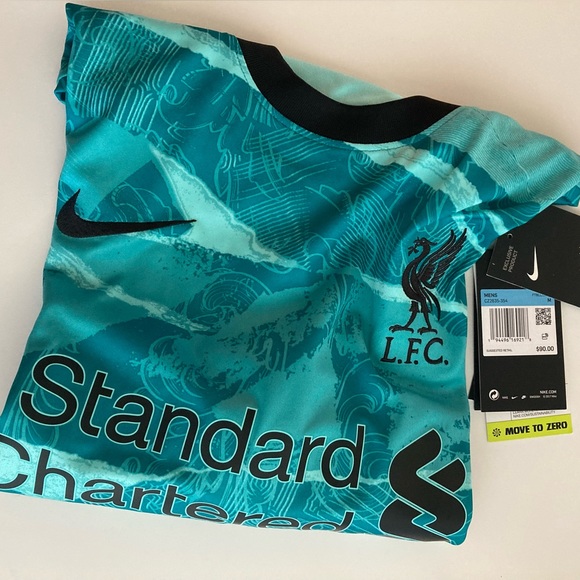 Nike Liverpool FC 2020/21 Away Stadium Jersey CZ2635-354 (Hyper Turquoise/Black) - Picture 5 of 5